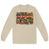 Mushroom western serape cowhide and leopard background Long Sleeve Tee - Artiststas