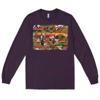 Plum western serape cowhide and leopard background Long Sleeve Tee - Artiststas