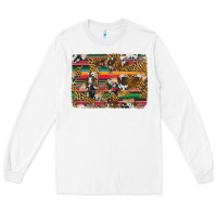 White western serape cowhide and leopard background Long Sleeve Tee - Artiststas