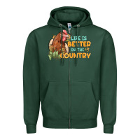 Sports Green life is better in the country Zipper Hoodie - MaliasSmallBusiness