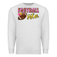 Oatmeal Heather football sister Premium Sweatshirt - BundleAndBundleShop