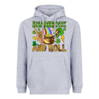 Heather Grey Shamrock and roll Heavyweight Hoodie - BundleAndBundleShop