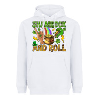 White Shamrock and roll Heavyweight Hoodie - BundleAndBundleShop