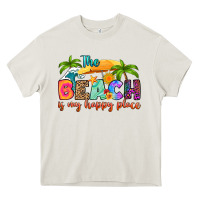 Cream the beach is my happy place Heavy Core Tee - RanaPortraitStore