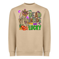 Mardi Gras Dead Inside But Lucky  With Skeleton Heavyweight Sweatshirt | Teevron