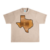 French Oak Texas Map Western Horsehide Pattern Urban Heavy Tee - Bettercallsaul