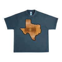 Midnight Navy Texas Map Western Horsehide Pattern Urban Heavy Tee - Bettercallsaul