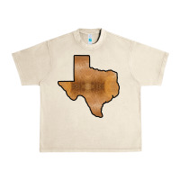 Sandshell Texas Map Western Horsehide Pattern Urban Heavy Tee - Bettercallsaul