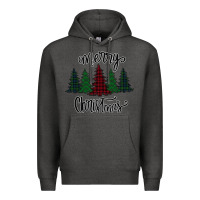 Charcoal Heather Merry Christmas Trees Premium Hoodie - Bettercallsaul