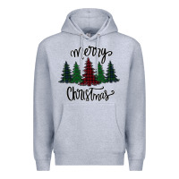 Heather Grey Merry Christmas Trees Premium Hoodie - Bettercallsaul