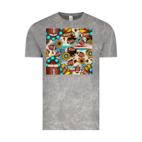 Cloud Rock football cowhide sunflower seamless pattern Vintage Tee - JahusDesignShop