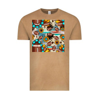 Vintage Camel football cowhide sunflower seamless pattern Vintage Tee - JahusDesignShop