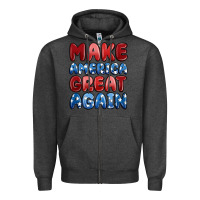 Charcoal Heather make america great again Zipper Hoodie - MaliasSmallBusiness