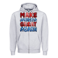 Heather Grey make america great again Zipper Hoodie - MaliasSmallBusiness