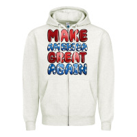 Oatmeal Heather make america great again Zipper Hoodie - MaliasSmallBusiness