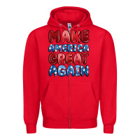 Red make america great again Zipper Hoodie - MaliasSmallBusiness