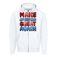 White make america great again Zipper Hoodie - MaliasSmallBusiness