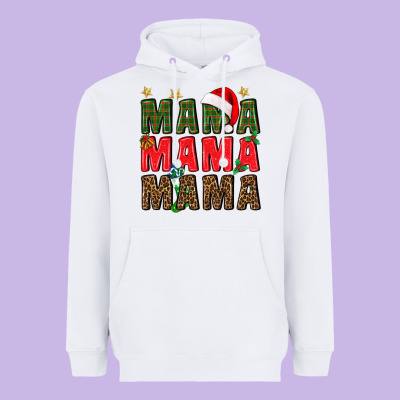 Christmas Mama Heavyweight Hoodie Designed By Bundleandbundleshop