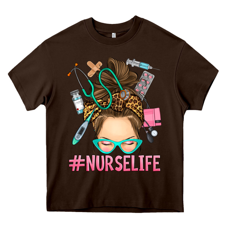 Messy Bun Nurse Life Heavy Core Tee by RanaPortraitStore | Teevron