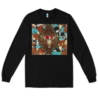 Black western floral bullskull cowhide and leopard Long Sleeve Tee - Artiststas