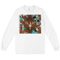 White western floral bullskull cowhide and leopard Long Sleeve Tee - Artiststas