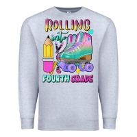 Heather Grey rolling into fourth grade Premium Sweatshirt - BundleAndBundleShop
