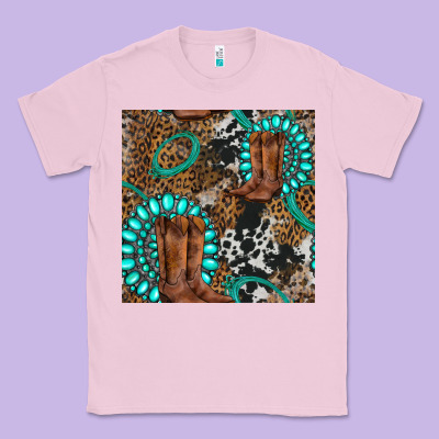 Cowboy Boot And Gemstone Classic Tee Designed By Bundleandbundleshop
