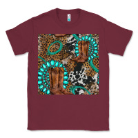 Burgundy cowboy boot and gemstone Classic Tee - BundleAndBundleShop