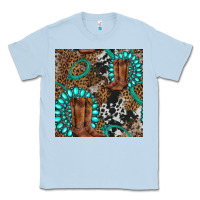 Dusty Blue cowboy boot and gemstone Classic Tee - BundleAndBundleShop