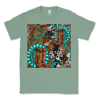 Sage cowboy boot and gemstone Classic Tee - BundleAndBundleShop