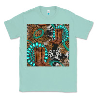 Seafoam cowboy boot and gemstone Classic Tee - BundleAndBundleShop