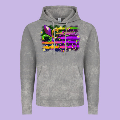 Mardi Gras Flag Vintage Hoodie Designed By Racoondesign
