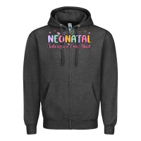 Charcoal Heather nicu nurse neonatal intensive care unit Zipper Hoodie - MaliasSmallBusiness