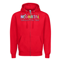 Red nicu nurse neonatal intensive care unit Zipper Hoodie - MaliasSmallBusiness