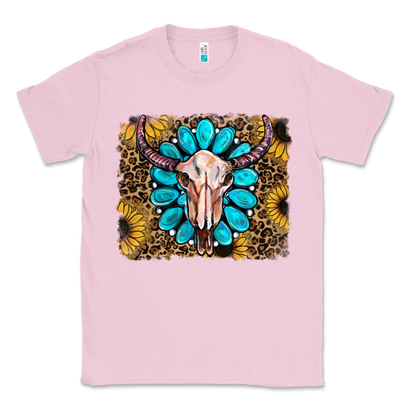 Leopard Sunflowers And Gemstone Skull Classic Tee by RanaPortraitStore | Teevron
