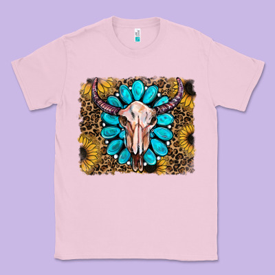 Leopard Sunflowers And Gemstone Skull Classic Tee Designed By Ranaportraitstore
