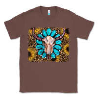 Chestnut leopard sunflowers and gemstone skull Classic Tee - RanaPortraitStore