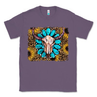 Lavender leopard sunflowers and gemstone skull Classic Tee - RanaPortraitStore