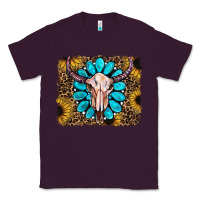 Plum leopard sunflowers and gemstone skull Classic Tee - RanaPortraitStore