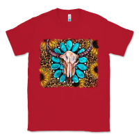 Red leopard sunflowers and gemstone skull Classic Tee - RanaPortraitStore