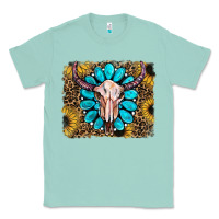 Seafoam leopard sunflowers and gemstone skull Classic Tee - RanaPortraitStore