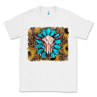 White leopard sunflowers and gemstone skull Classic Tee - RanaPortraitStore