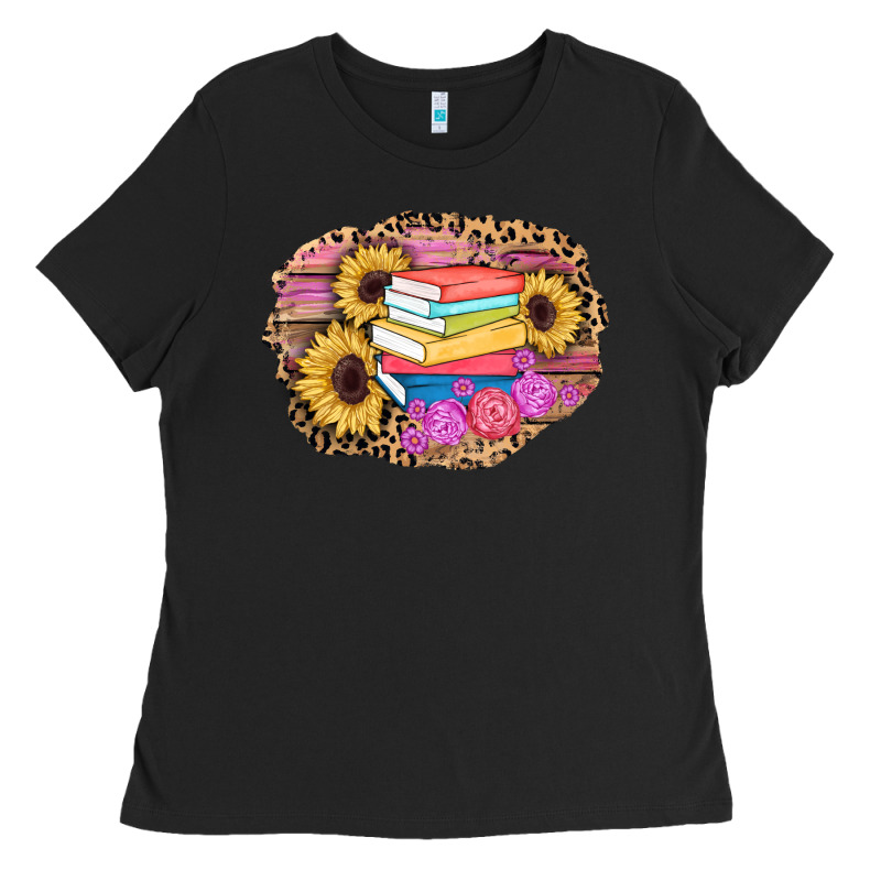 Books Sunflower Back To School Background Ladies Tee by AdoDesignShop | Teevron
