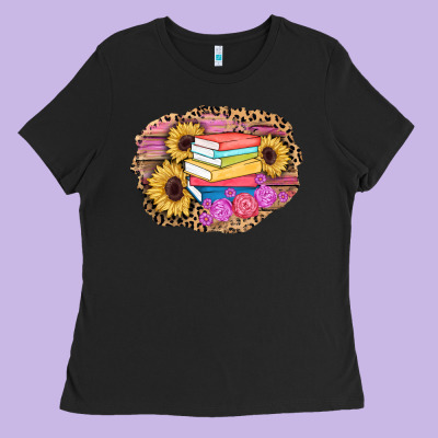 Books Sunflower Back To School Background Ladies Tee Designed By Adodesignshop