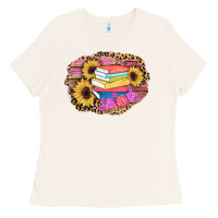 Bone books sunflower back to school background Ladies Tee - AdoDesignShop