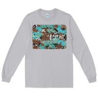 Moon Dust western cowhide and leopard with turquoise background Long Sleeve Tee - Artiststas