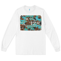 White western cowhide and leopard with turquoise background Long Sleeve Tee - Artiststas