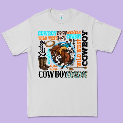 Western Cowboy Wild West Premium Tee Designed By Texasbilliewilder