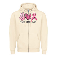 Sandshell peace love cure breast cancer Zipper Hoodie - MaliasSmallBusiness