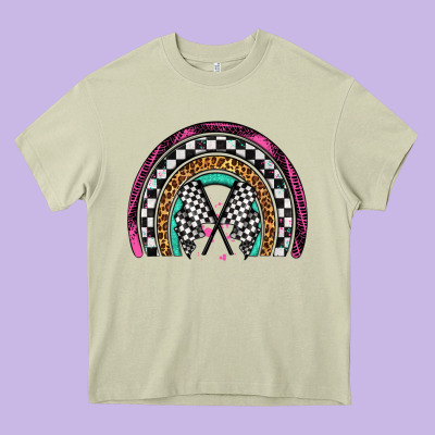 Race Leopard Rainbow Heavy Core Tee Designed By Artiststas